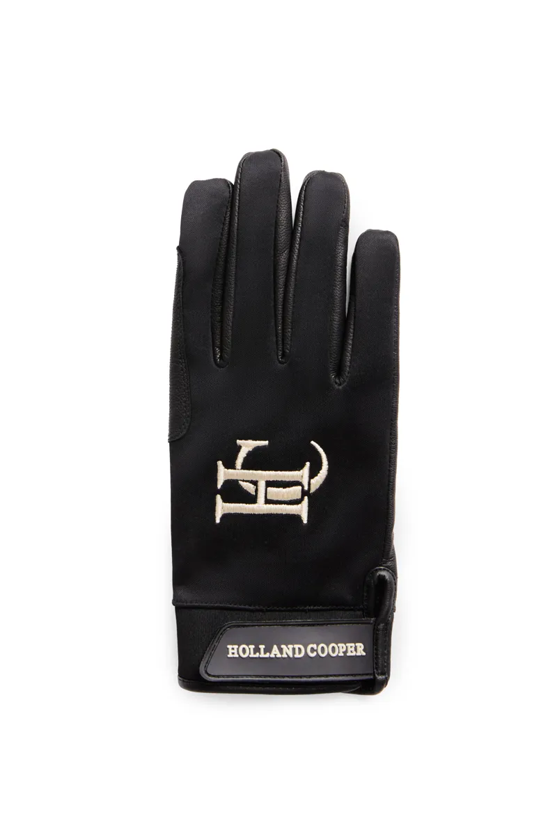 Holland Cooper Fleece Riding Gloves in Black-2