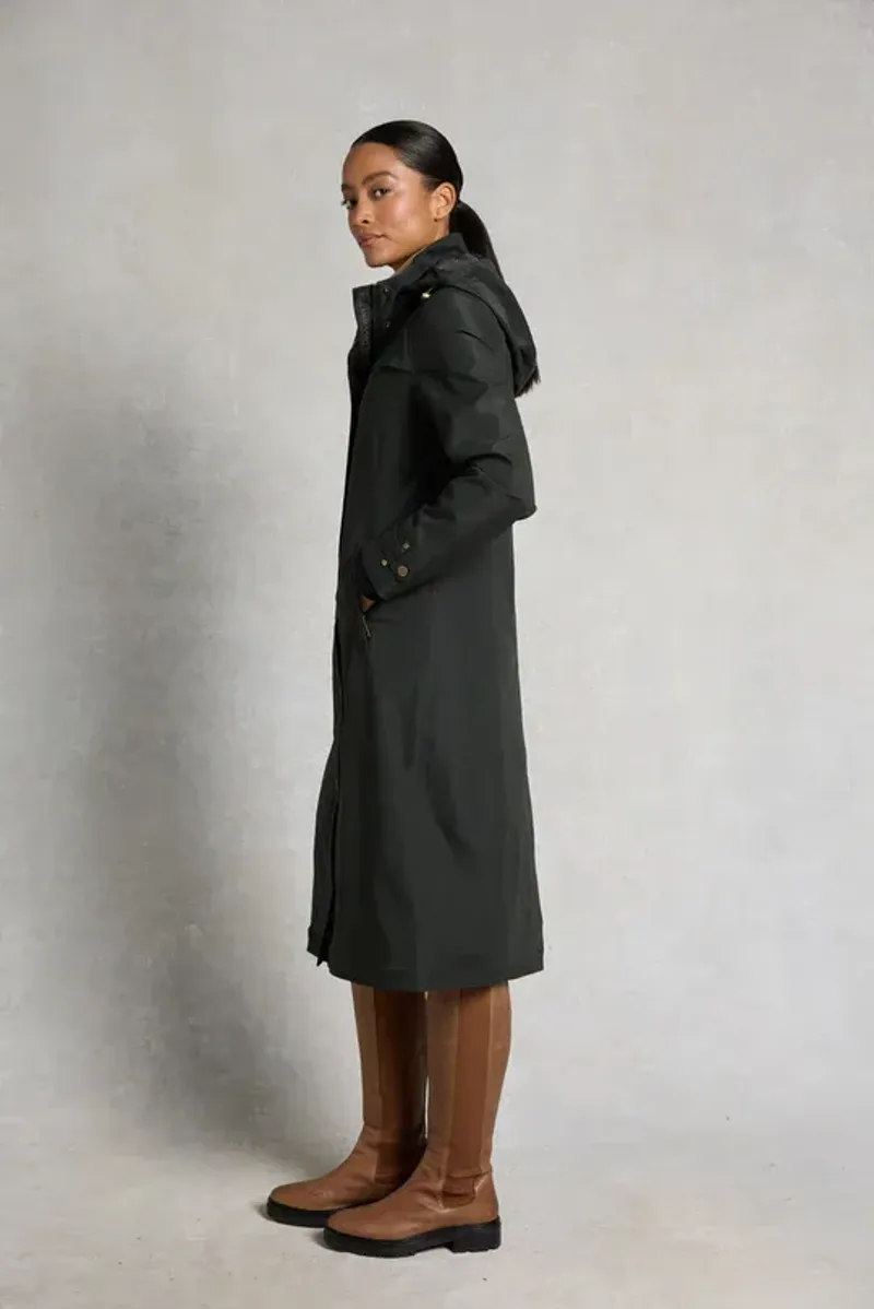 Holland Cooper Folgate Coat Ladies in Dark Pine Green-2