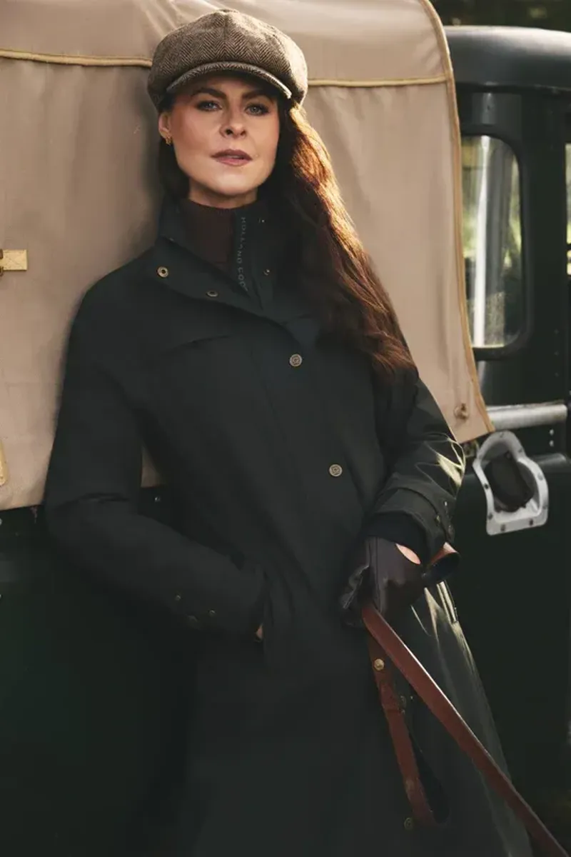 Holland Cooper Folgate Coat Ladies in Dark Pine Green-5