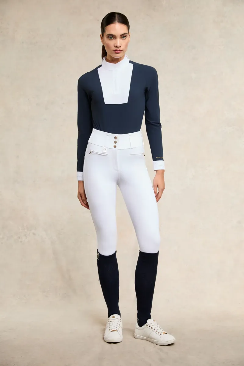 Holland Cooper Gatcombe Long Sleeve Show Shirt Ladies in Ink Navy-2
