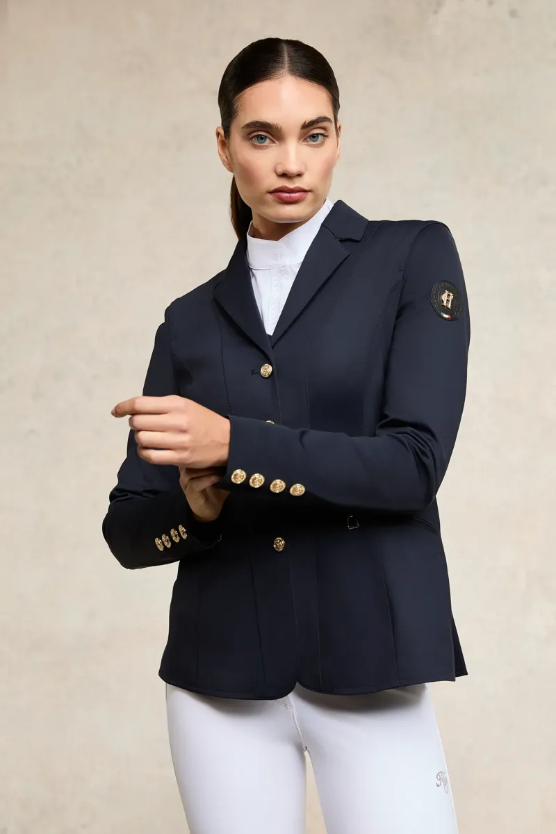 Holland Cooper Gatcombe Long Sleeve Show Shirt Ladies in Ink Navy-3