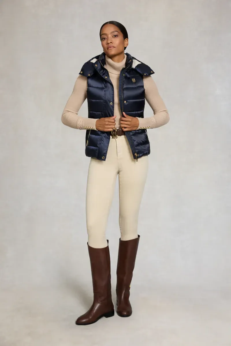 Holland Cooper Harlow Sherpa Gilet Ladies in Ink Navy-4