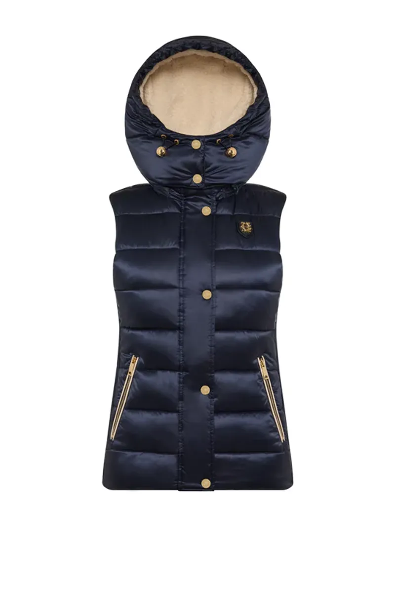 Holland Cooper Harlow Sherpa Gilet Ladies in Ink Navy-5