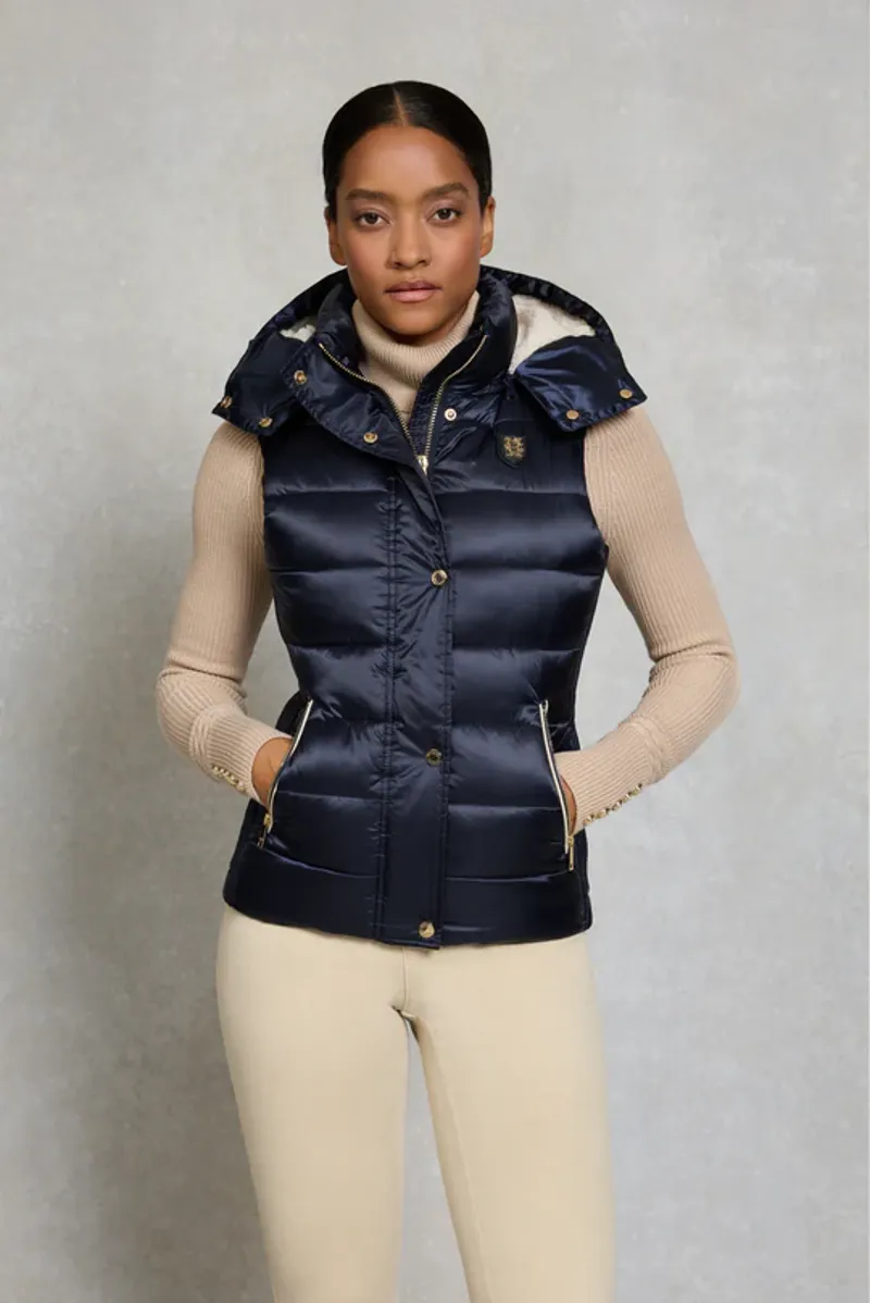 Holland Cooper Harlow Sherpa Gilet Ladies in Ink Navy