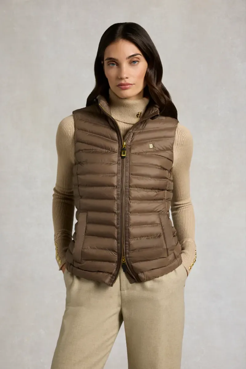 Holland Cooper Lightweight Puffer Gilet Ladies in Chestnut-1