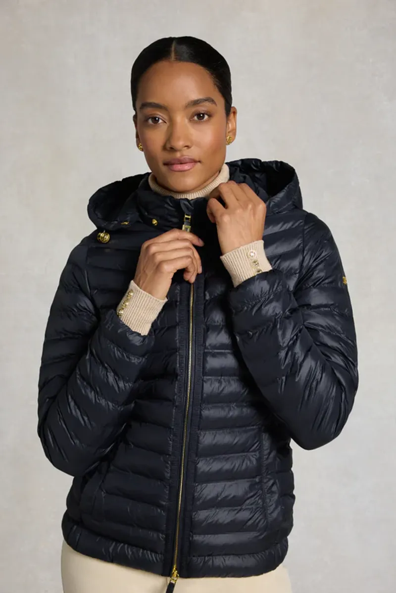 Holland Cooper Lightweight Puffer Jacket Ladies in Ink Navy-1