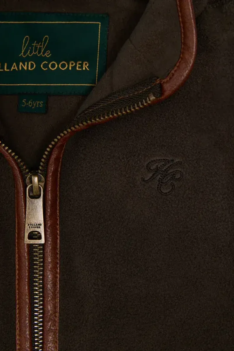 Holland Cooper Little Country Fleece Gilet in Khaki-3