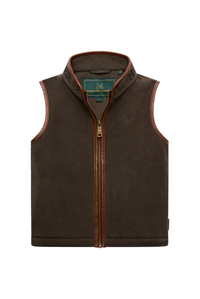 Holland Cooper Little Country Fleece Gilet in Khaki-4