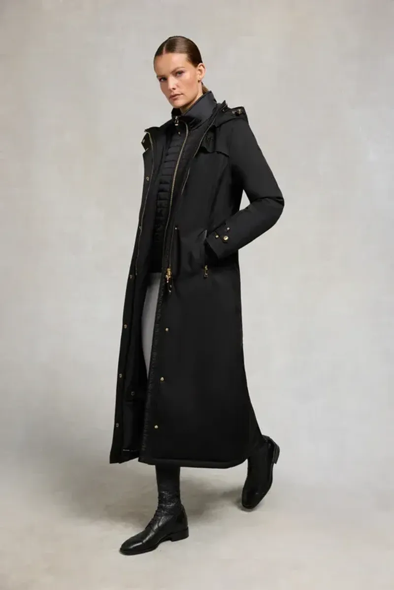 Holland Cooper Longline Training Coat Ladies in Black-2