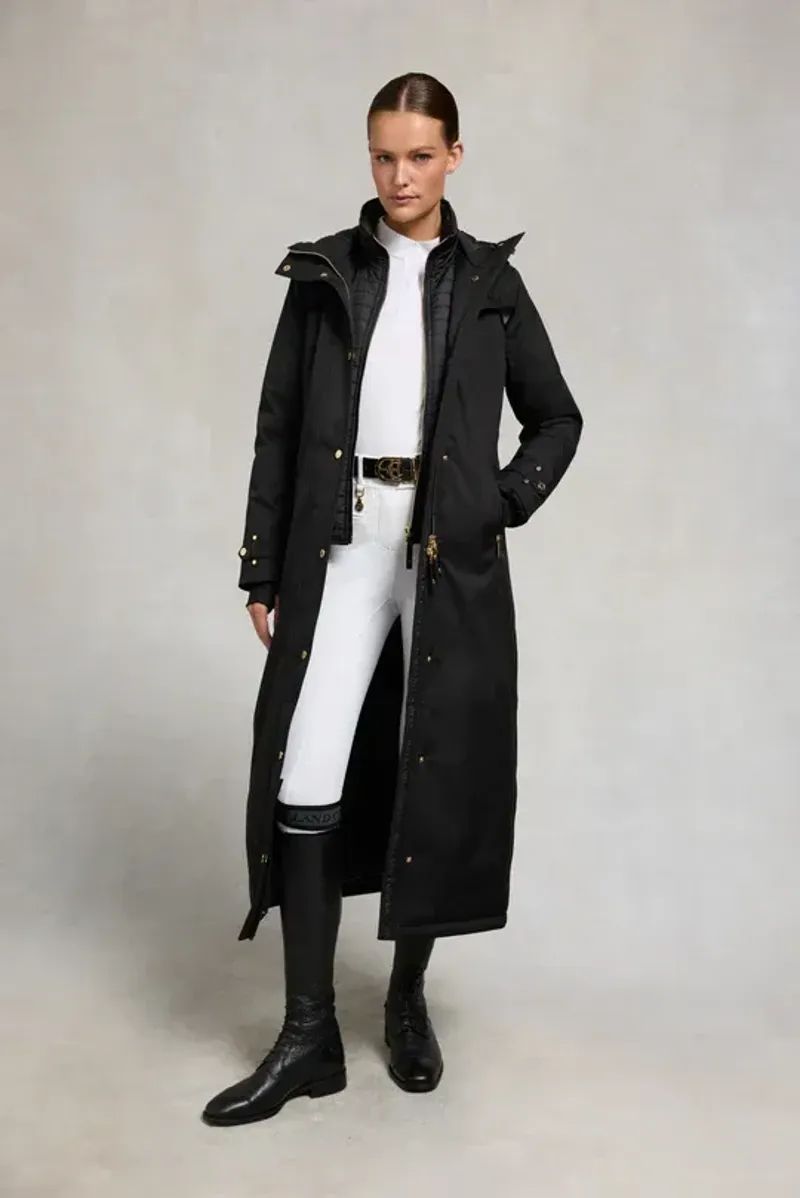 Holland Cooper Longline Training Coat Ladies in Black-4
