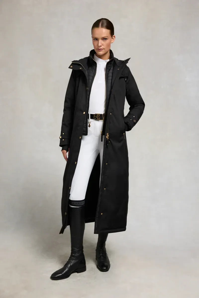 Holland Cooper Longline Training Coat Ladies in Black-3