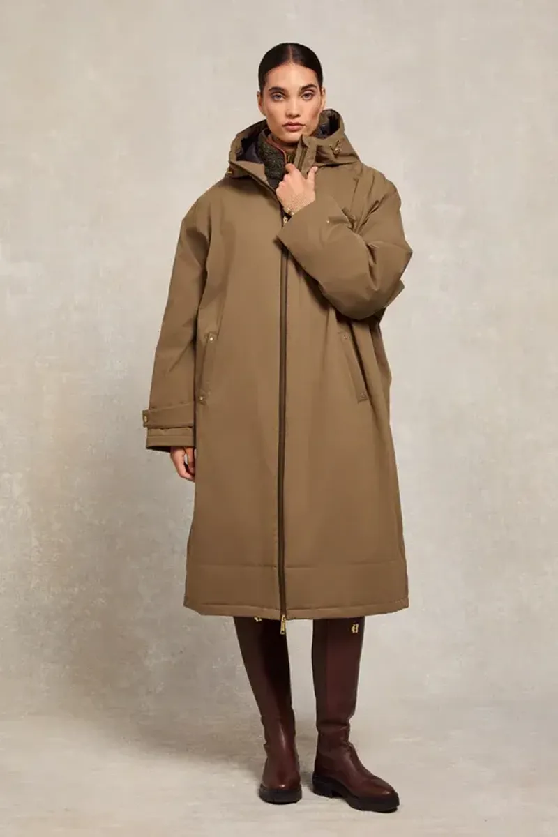 Holland Cooper One-Size Waterproof Coat Ladies in Mink-2
