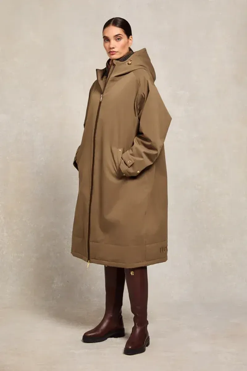 Holland Cooper One-Size Waterproof Coat Ladies in Mink-3
