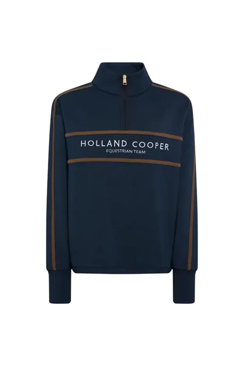 Holland Cooper Equestrian Quarter Zip Neck Sweat Ladies in Ink Navy-6
