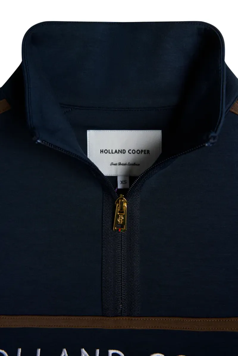Holland Cooper Equestrian Quarter Zip Neck Sweat Ladies in Ink Navy-6