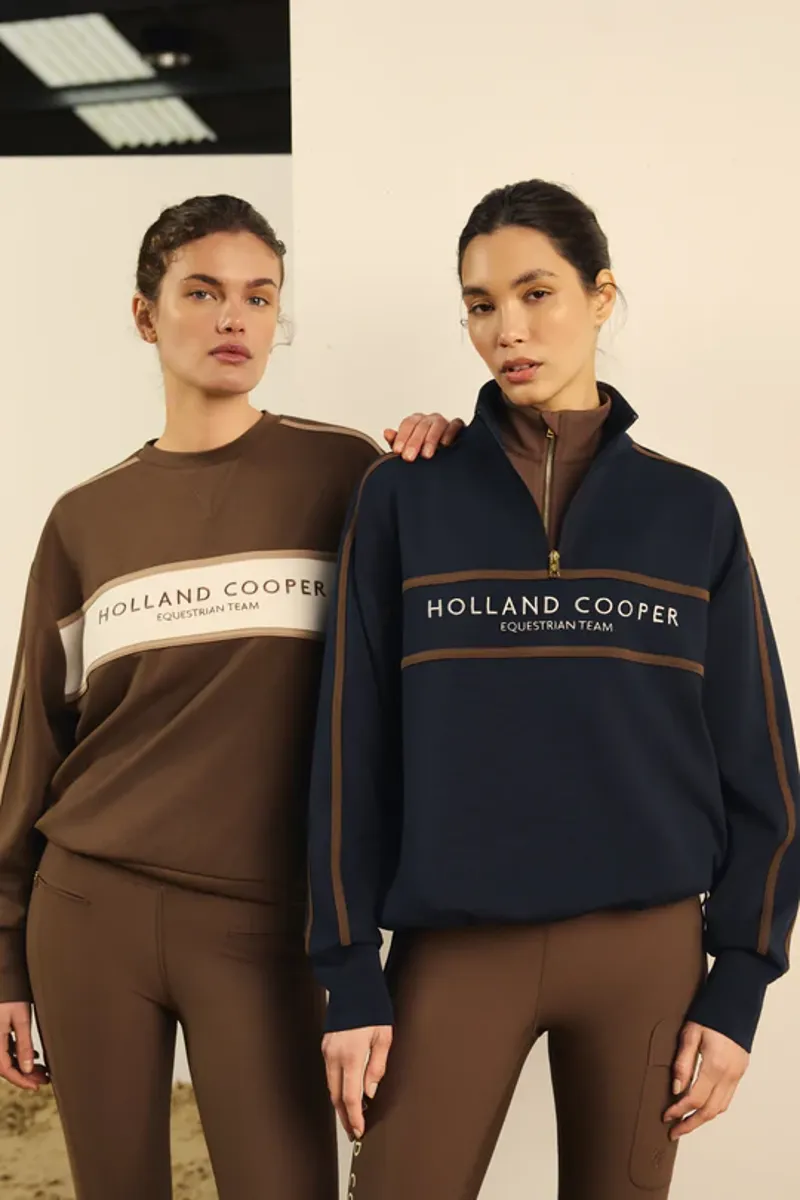 Holland Cooper Equestrian Quarter Zip Neck Sweat Ladies in Ink Navy-8