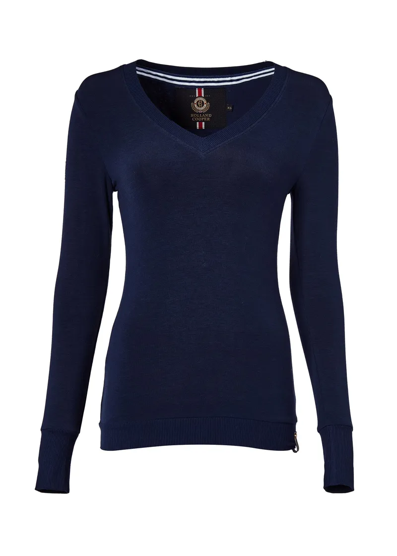 Holland Cooper Soft Touch V-Neck Ladies in Ink Navy-5