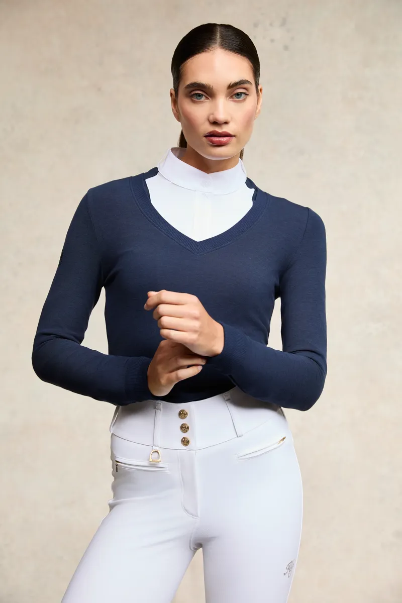 Holland Cooper Soft Touch V-Neck Ladies in Ink Navy