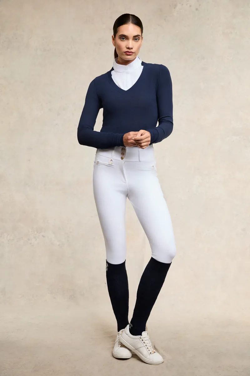 Holland Cooper Soft Touch V-Neck Ladies in Ink Navy-3