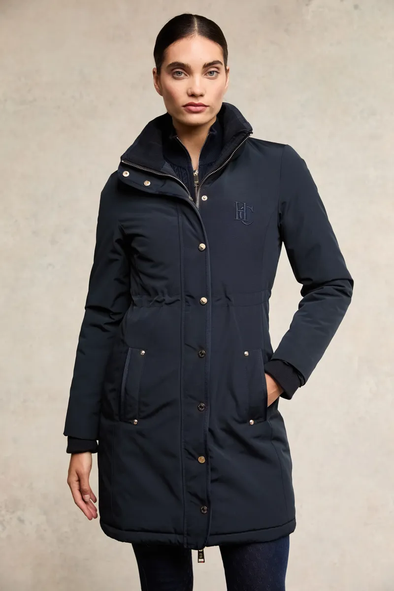 Holland Cooper Team Waterproof Coat Ladies in Ink Navy Mono