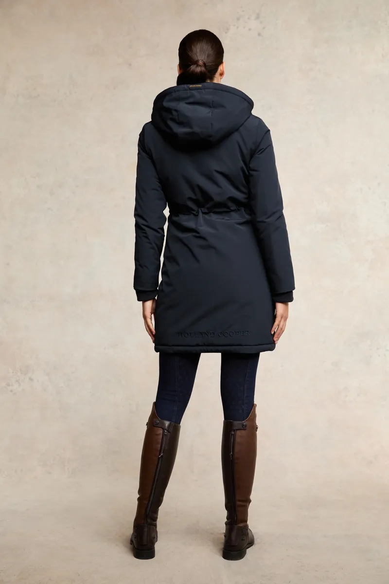 Holland Cooper Team Waterproof Coat Ladies in Ink Navy Mono-4