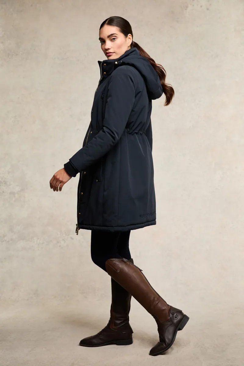 Holland Cooper Team Waterproof Coat Ladies in Ink Navy Mono-3