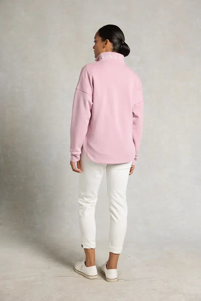 Holland Cooper Windsor Quarter Zip Sweat Ladies in Dawn Pink-4