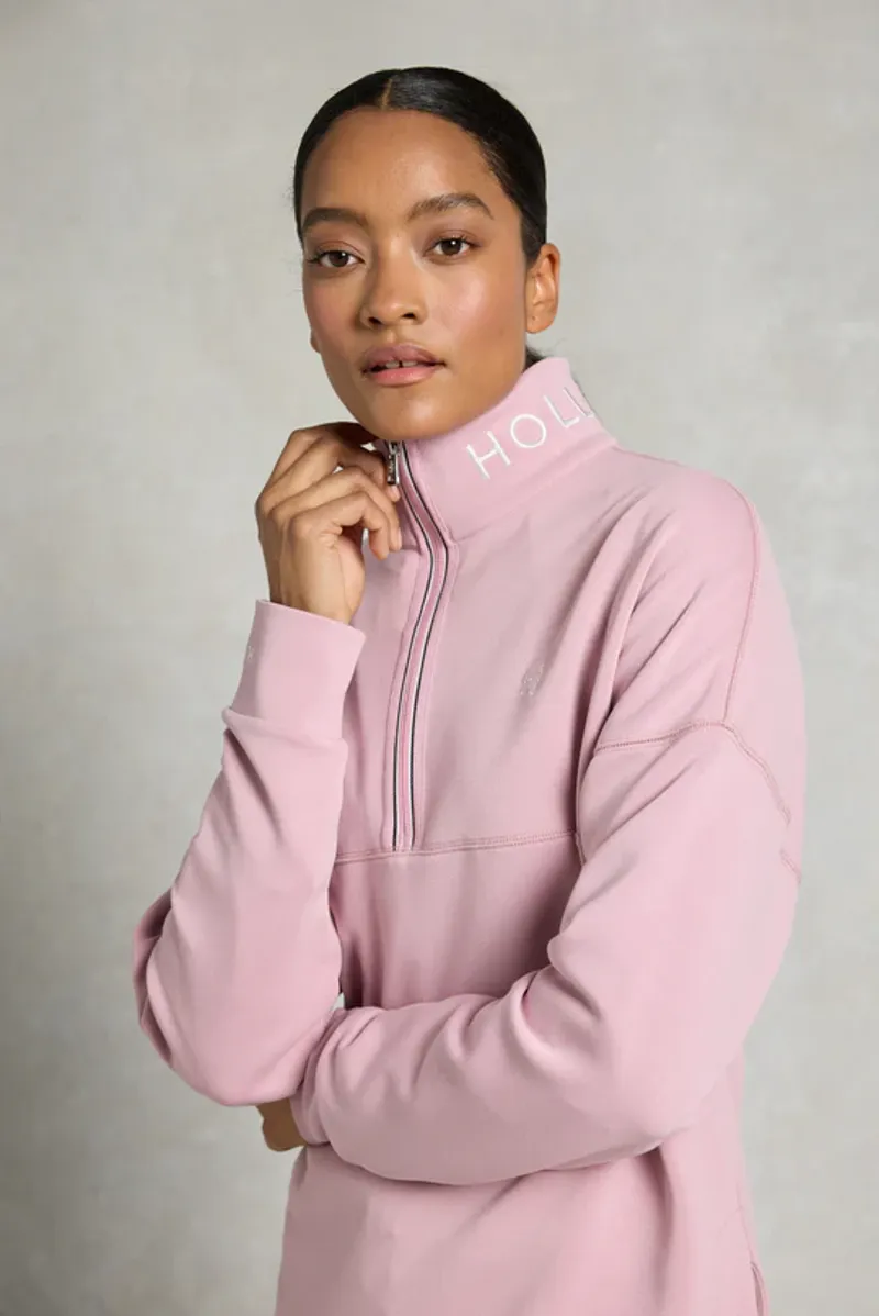 Holland Cooper Windsor Quarter Zip Sweat Ladies in Dawn Pink-3