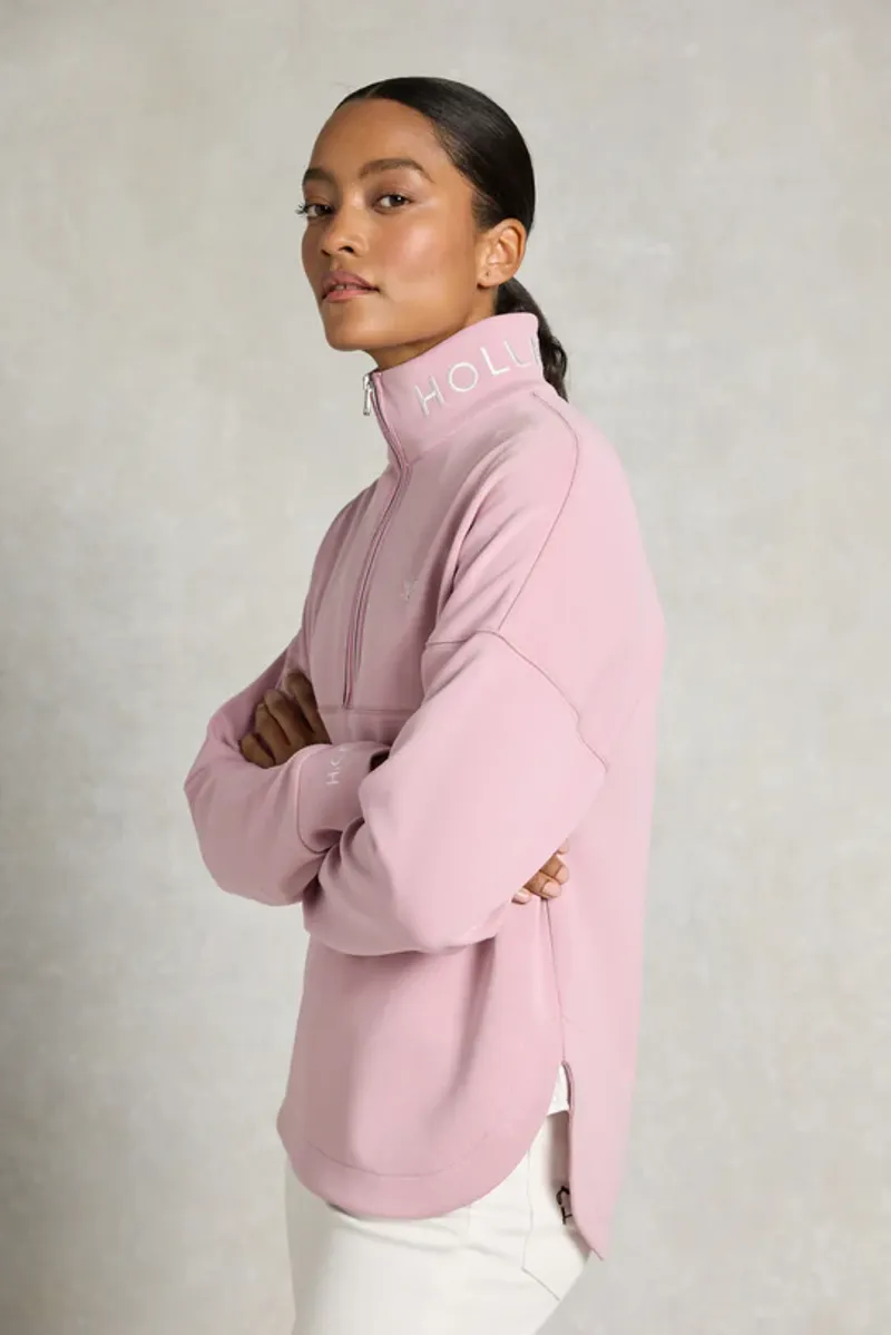 Holland Cooper Windsor Quarter Zip Sweat Ladies in Dawn Pink-1