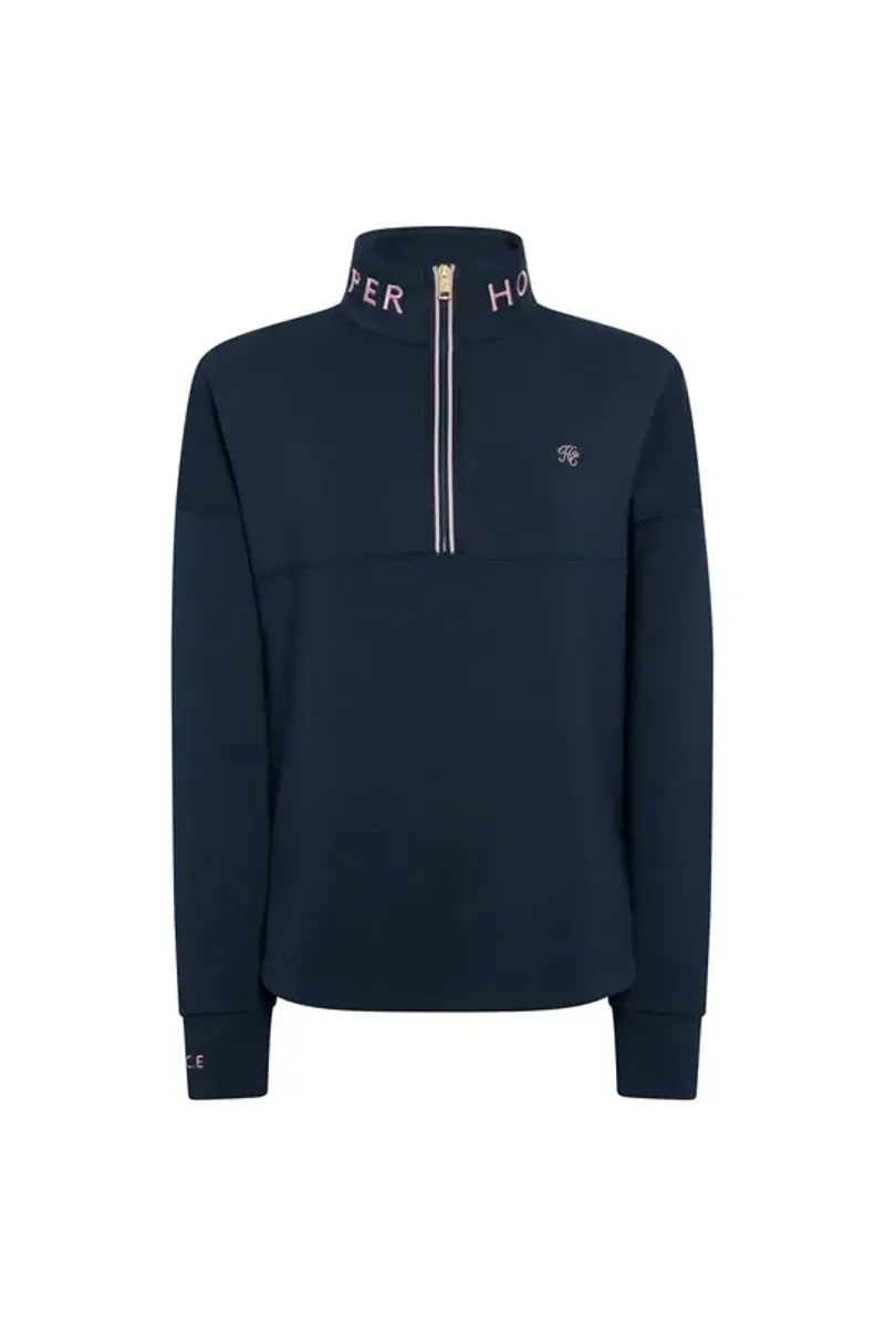 Holland Cooper Windsor Quarter Zip Sweat Ladies in Ink Navy-6