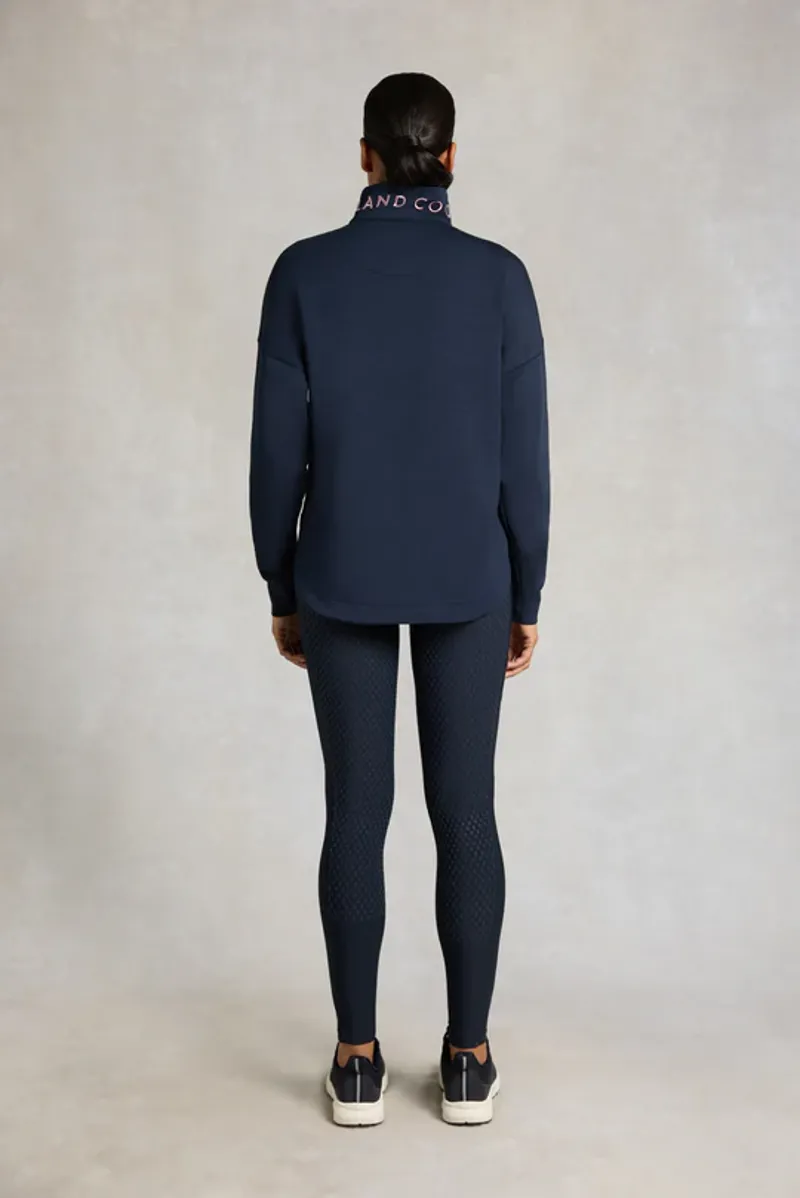 Holland Cooper Windsor Quarter Zip Sweat Ladies in Ink Navy-6