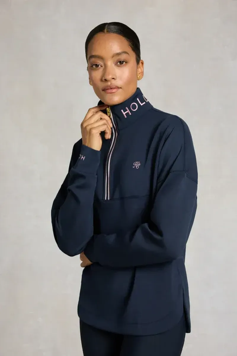 Holland Cooper Windsor Quarter Zip Sweat Ladies in Ink Navy