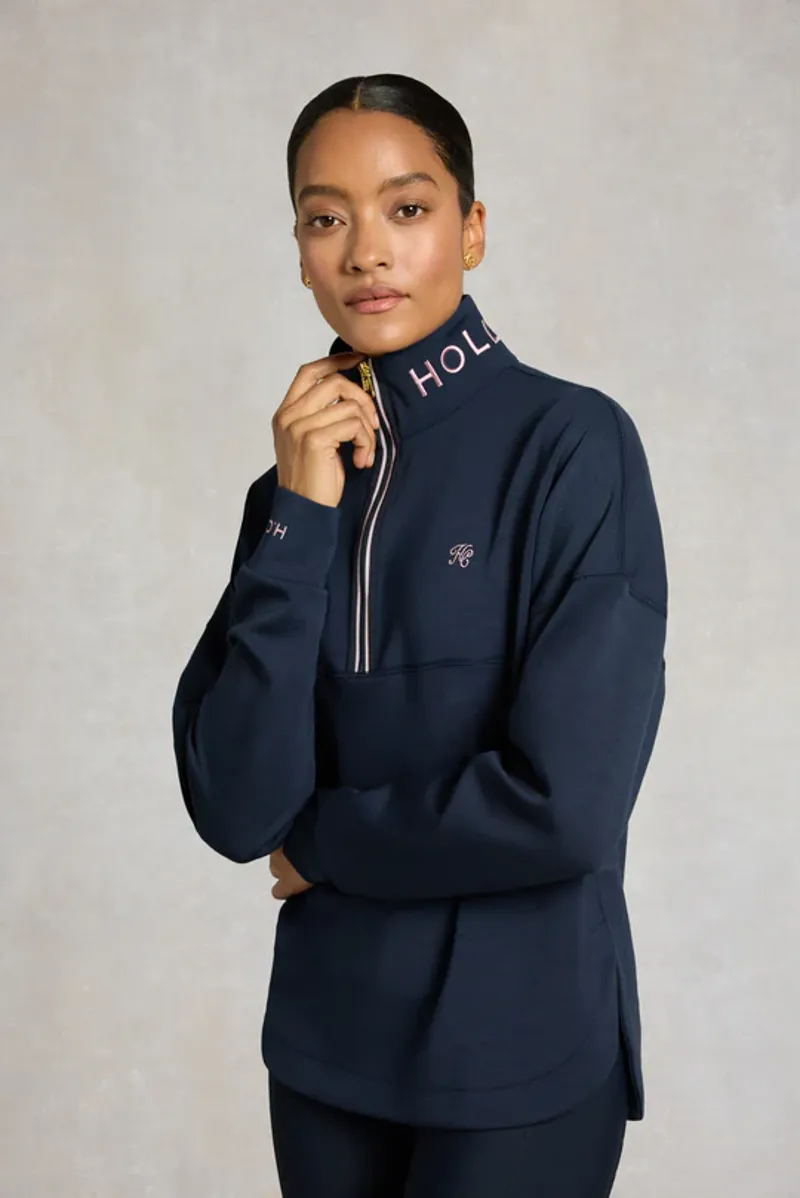 Holland Cooper Windsor Quarter Zip Sweat Ladies in Ink Navy