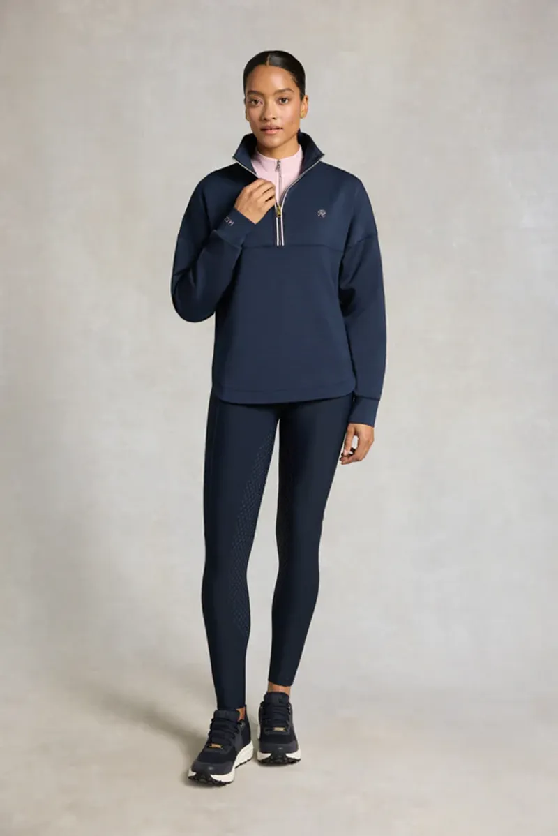 Holland Cooper Windsor Quarter Zip Sweat Ladies in Ink Navy-1