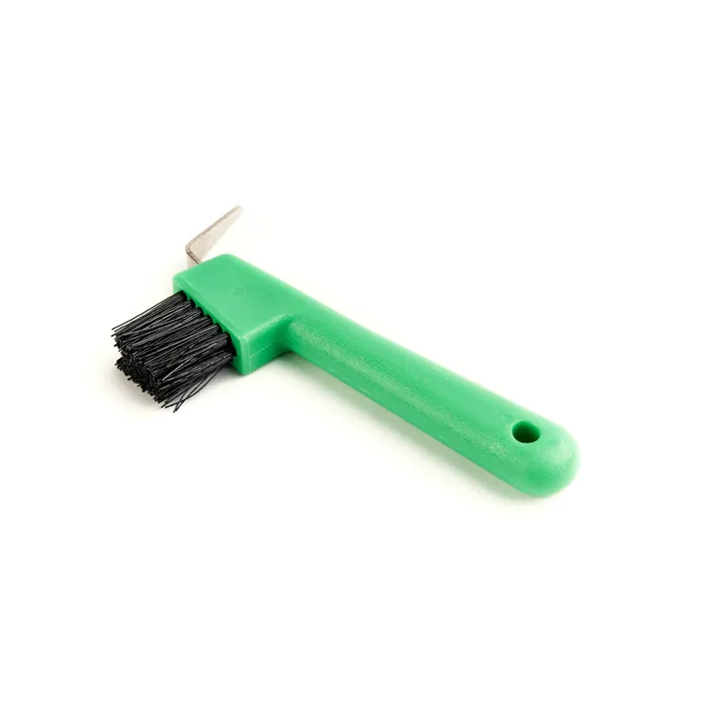 Shires EZI-GROOM Hoof Pick with Brush in Lime Green