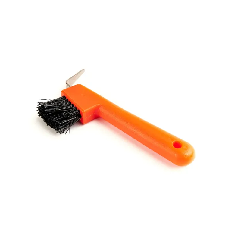 Shires EZI-GROOM Hoof Pick with Brush in Orange