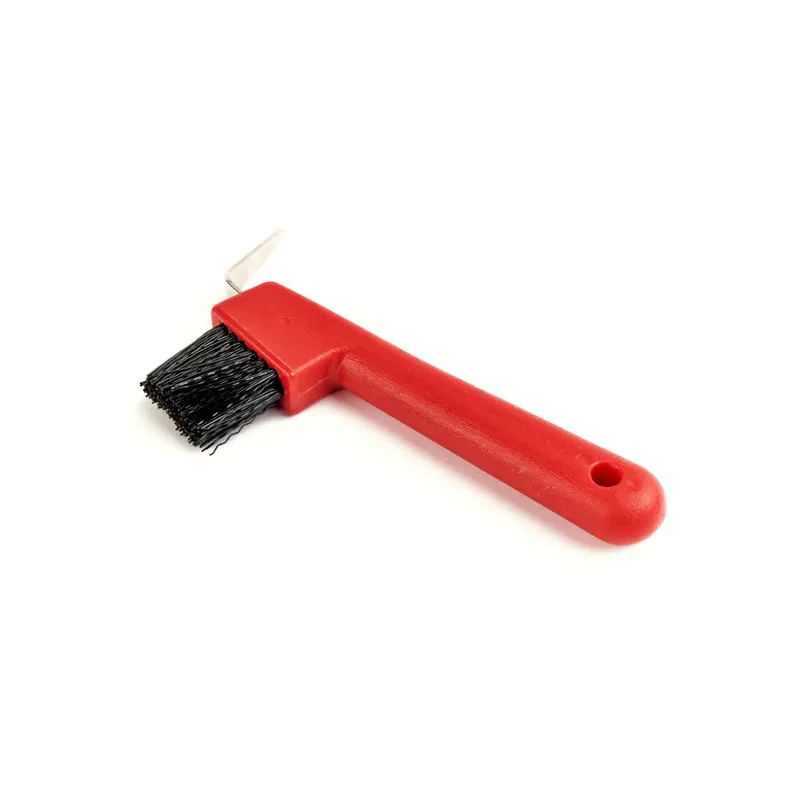 Shires EZI-GROOM Hoof Pick with Brush in Red