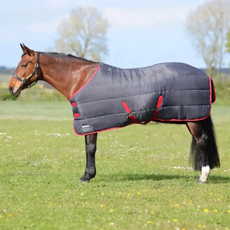 Hy Equestrian HyCONIC 250g Stable Rug - Charcoal and Red
