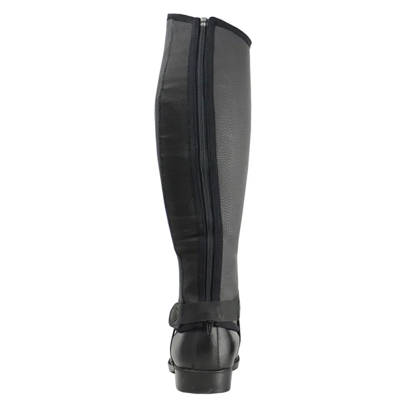 Hy Equestrian Synthetic Combi Leather Half Chaps in Black-2