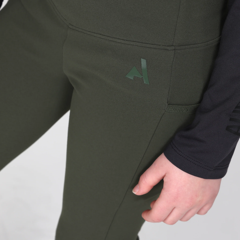 Aubrion React Crossover Young Rider Riding Tights - Khaki-3