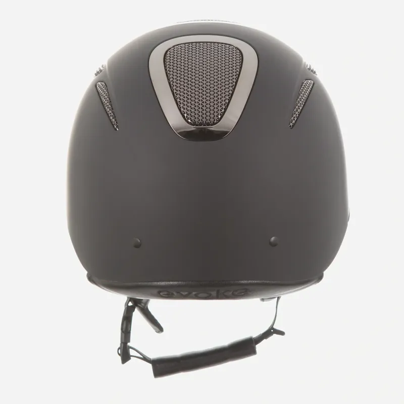 Evoke Elara Classic Peak Riding Helmet in Black and Gunmetal-4