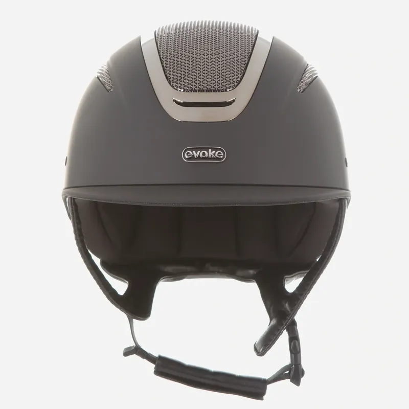 Evoke Elara Classic Peak Riding Helmet in Black and Gunmetal