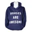 Horses Are Awesome Hoodie Adults in Navy