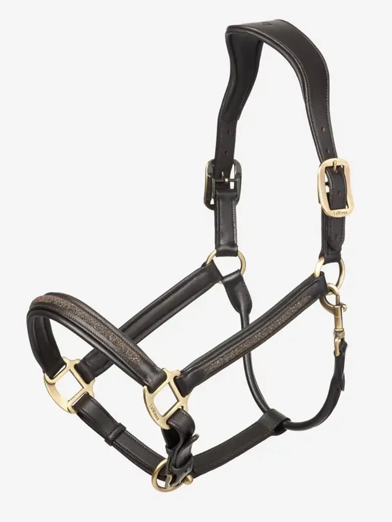 LeMieux Crystal Leather Headcollar in Brown