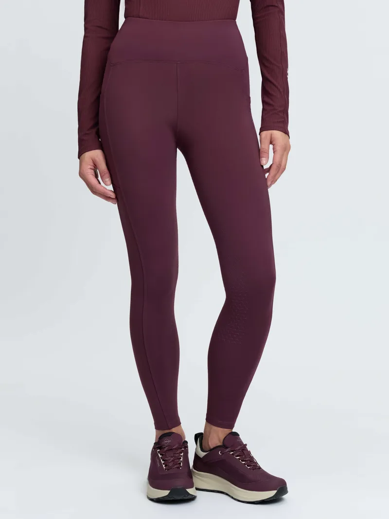 LeMieux Natalie Brushed Pull On Riding Leggings Ladies in Bramble