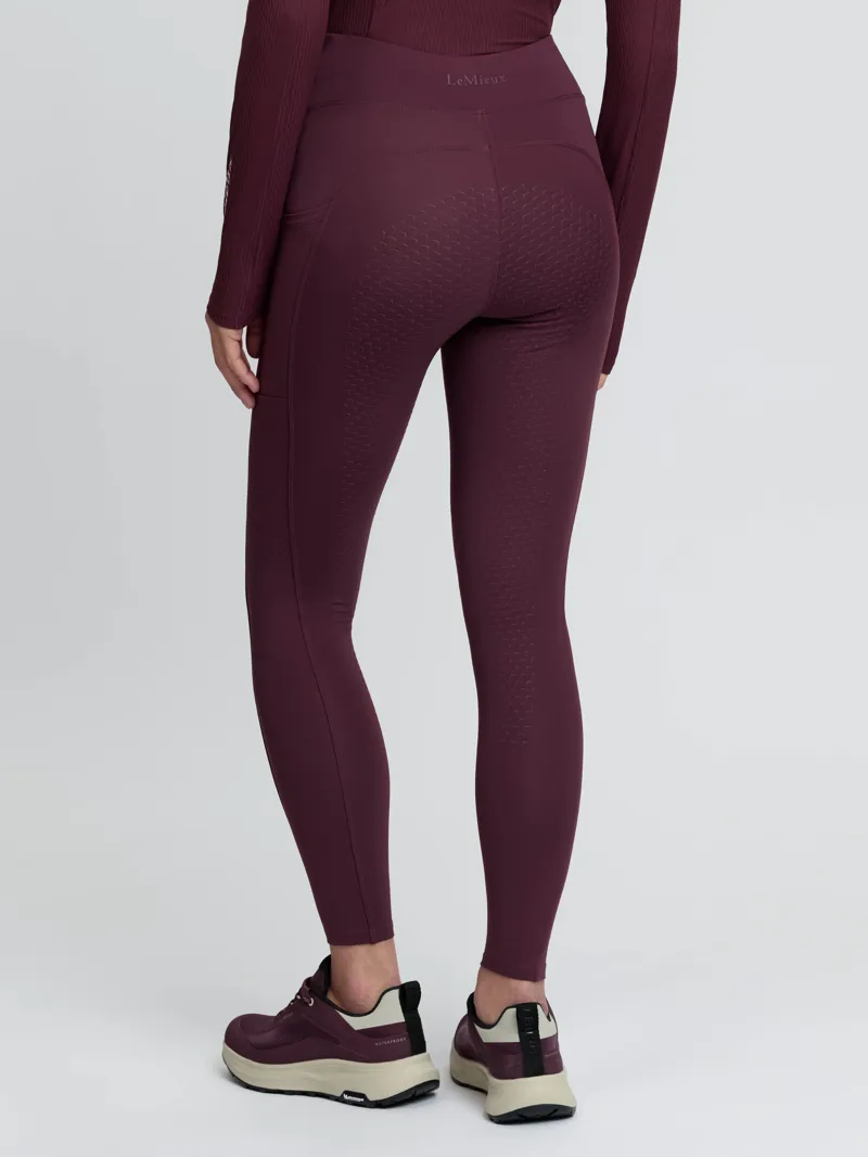 LeMieux Natalie Brushed Pull On Riding Leggings Ladies in Bramble-2