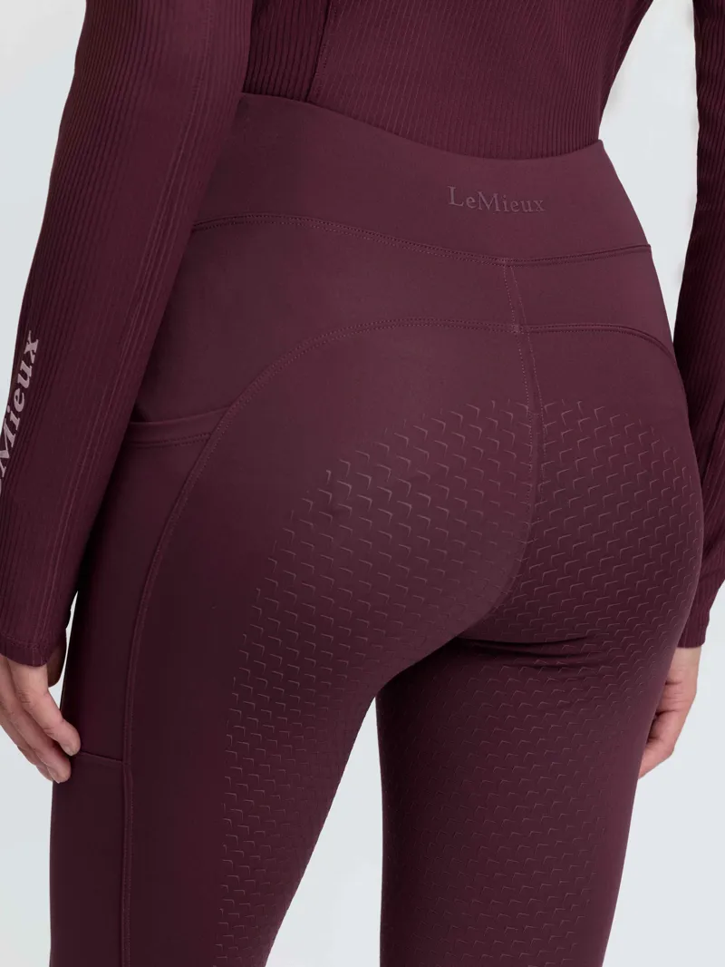 LeMieux Natalie Brushed Pull On Riding Leggings Ladies in Bramble-3