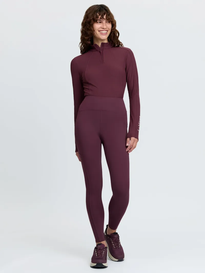 LeMieux Natalie Brushed Pull On Riding Leggings Ladies in Bramble-5