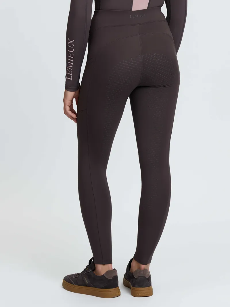 LeMieux Young Rider Nell Brushed Riding Leggings Pull Ons in Cocoa-1