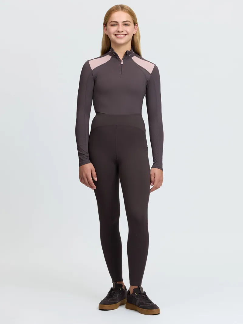 LeMieux Young Rider Nell Brushed Riding Leggings Pull Ons in Cocoa-3